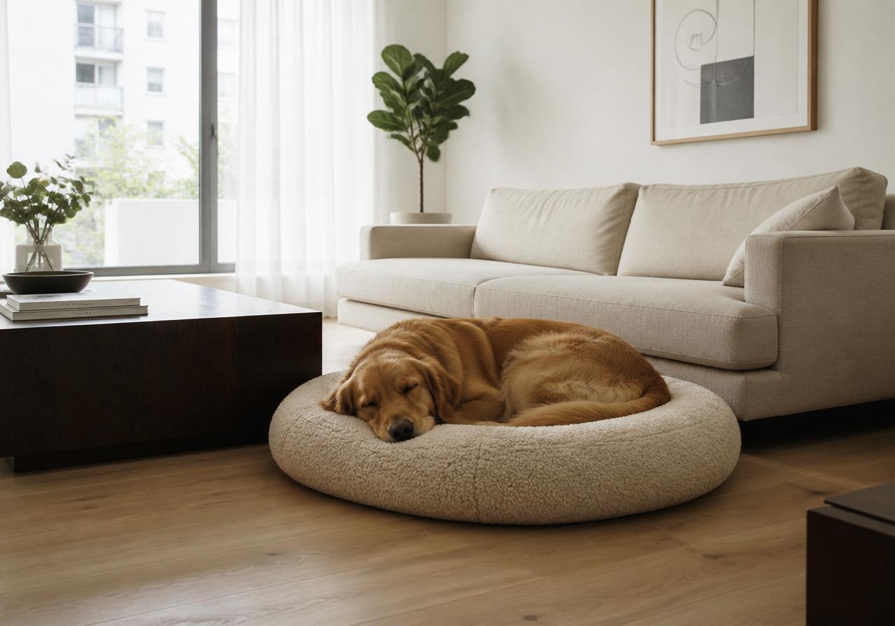 Same living room in order, dog sleeping peacefully after 30 days of the playbook